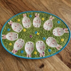 Vintage Palm Tree Co Ltd Easter Bunny Deviled Egg Platter